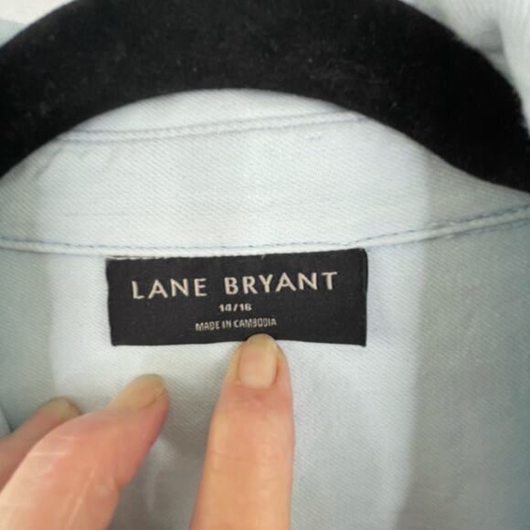 Lane Bryant Light Wash Denim Button Down Shirt Women's 14/16 western - Picture 7 of 11